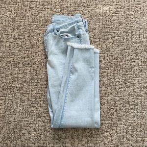 LOFT Modern Skinny Ankle Jeans w/ raw hems